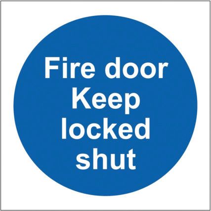 FIRE DOOR KEEP LOCKED SHUT (MULTIPK-10) - PVC (70 X 70MM)