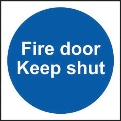 FIRE DOOR KEEP SHUT (MULTIPACKOF10) - PVC (100 X 100MM)