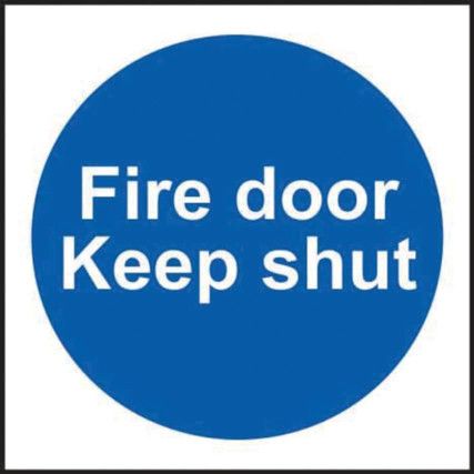 FIRE DOOR KEEP SHUT (MULTIPACKOF20) - PVC (70 X 70MM)