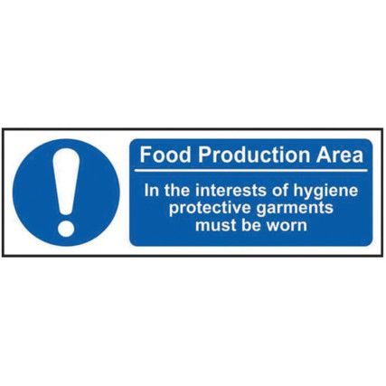 FOOD PRODUCTION AREA.IN THE INTERESTS OF HYGIENE-RPVC(300X100MM)