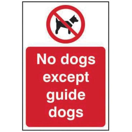 NO DOGS EXCEPT GUIDE DOGS -RPVC(200 X 300MM)