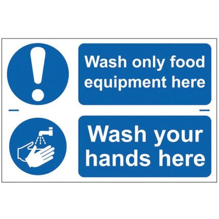 WASH ONLY FOOD EQUIPMENT HERE/WASH YOUR HANDS HERE-PVC(300X200MM) 