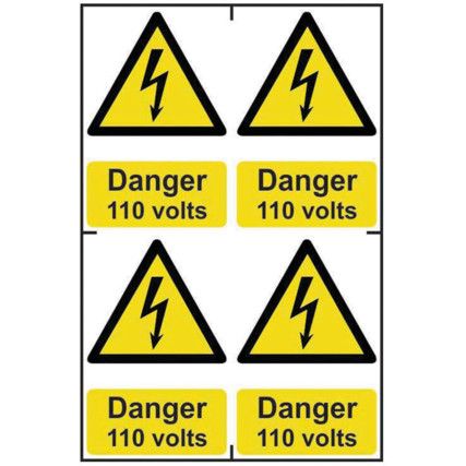 DANGER 110 VOLTS - PVC (200X300MM)