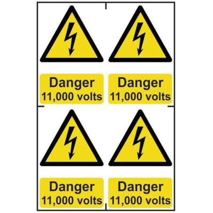 DANGER 11000 VOLTS - PVC (200X300MM)