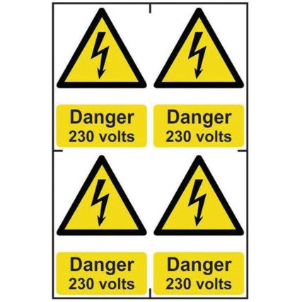 DANGER 230 VOLTS - PVC (200X300MM)