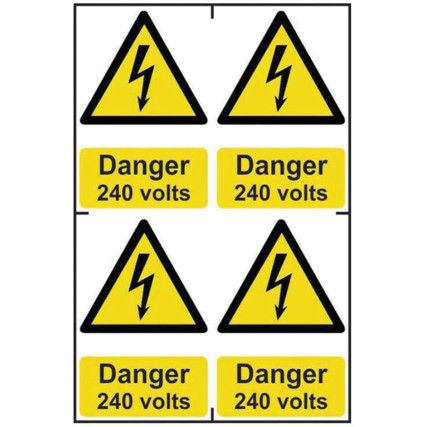 DANGER 240 VOLTS - PVC (200X300MM)