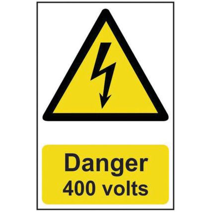 DANGER 400 VOLTS - PVC (200X300MM)