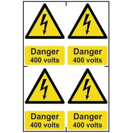 DANGER 400 VOLTS - PVC (200X300MM)