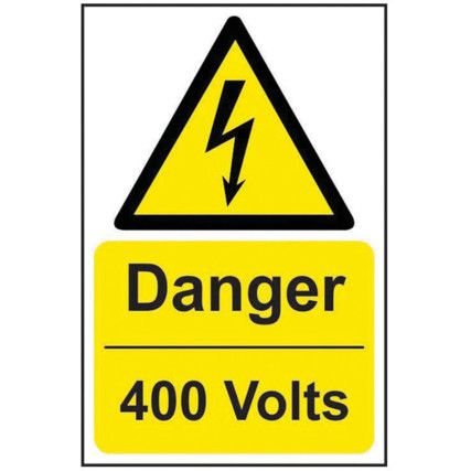 DANGER 400 VOLTS - RPVC (200X300MM)