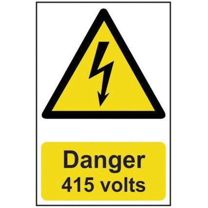 DANGER 415 VOLTS - PVC (200X300MM)