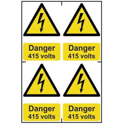 DANGER 415 VOLTS - PVC (200X300MM)