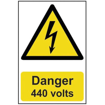 DANGER 440 VOLTS -  PVC (200X300MM)