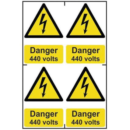 DANGER 440 VOLTS -  PVC (200X300MM)