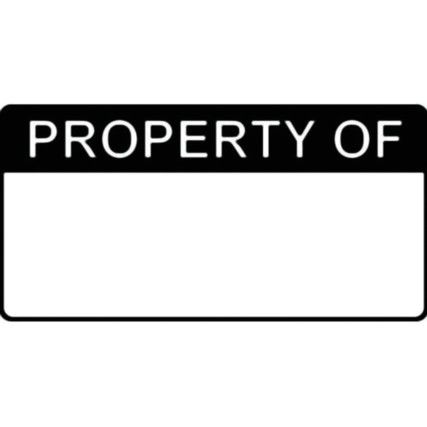 PROPERTY OF: / ASSET NO: -LABELS(50 X 25MM ROLL OF (500)