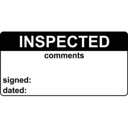 INSPECTED & COMMENTS - LABELS (50X 25MM ROLL OF 500)