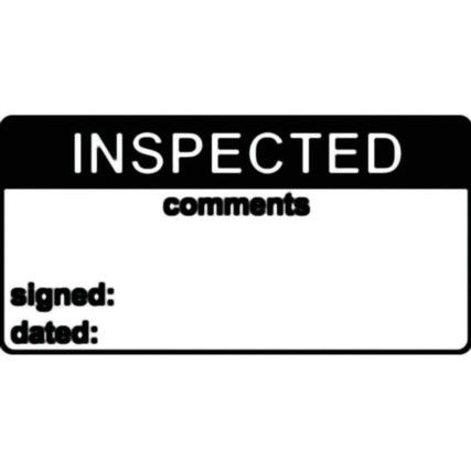 INSPECTED & COMMENTS - LABELS (50X 25MM ROLL OF 250)