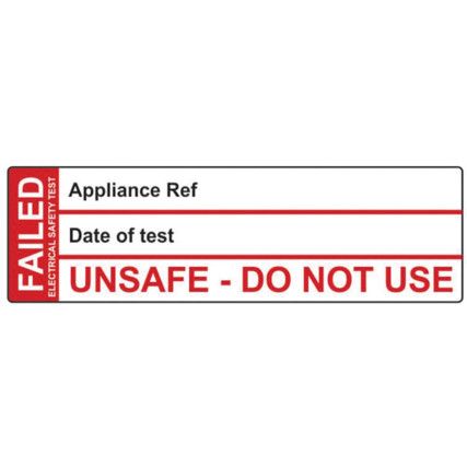 FAIL TEST LABEL - 250 ROLL SAV(50X 15MM)