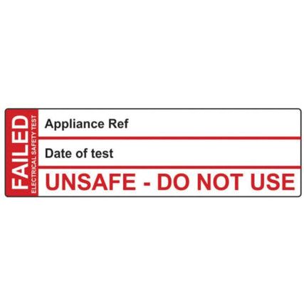 FAIL TEST LABEL - 50 ROLL SAV (50X 15MM)