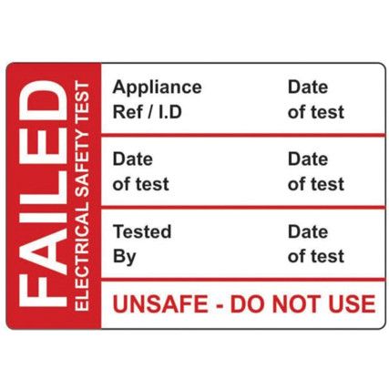 FAIL TEST LABEL - 50 ROLL SAV (50X 35MM)