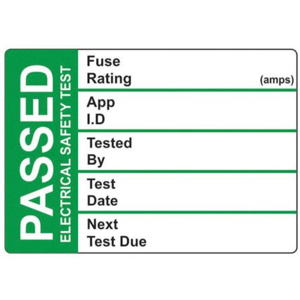 PAT TEST LABEL - 250 ROLL SAV (50X 35MM)