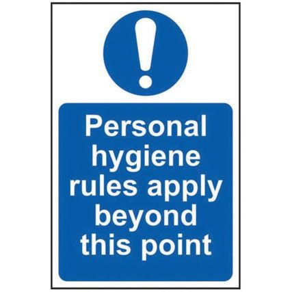 PERSONAL HYGIENE RULES APPLY BEYOND THIS POINT - SAV (200 X 300MM)