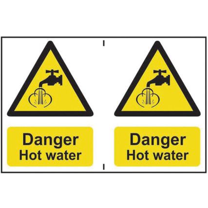 DANGER HOT WATER - PVC (300X200MM)