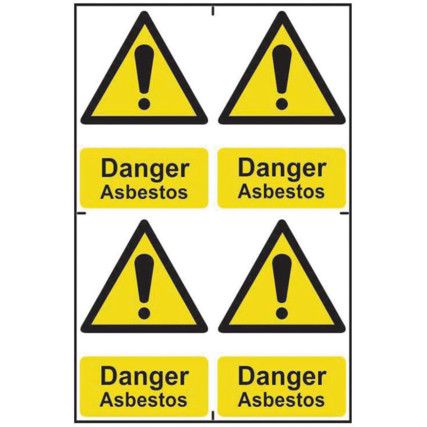 DANGER ASBESTOS - PVC (200X300MM)