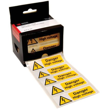 DANGER HIGH VOLTAGE - 250 ROLLSAV(75 X 25MM)