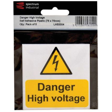 DANGER HIGH VOLTAGE - PK-5PVC (75X 75MM)