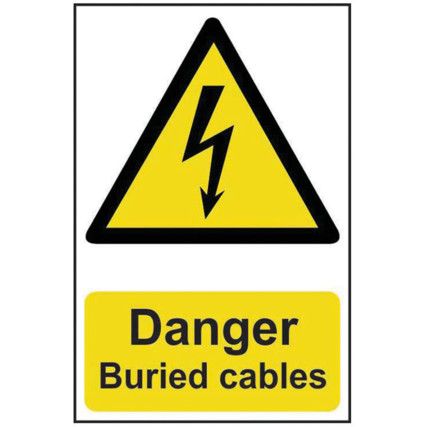 DANGER BURIED CABLES - PVC (200X300MM)