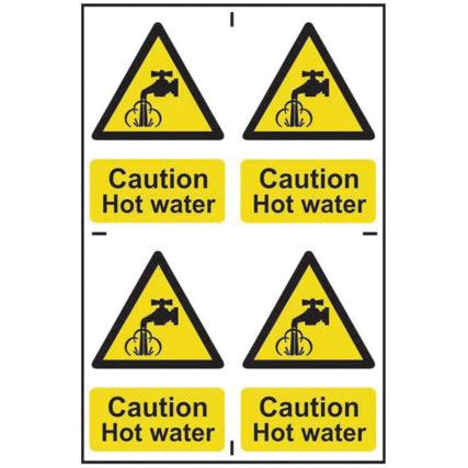 CAUTION HOT WATER - PVC (200X300MM)