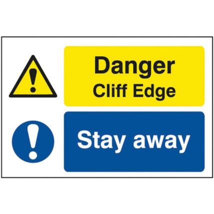 QUARRY SIGN: DANGER CLIFF EDGE /STAY AWAY - FMX (600 X 400MM)