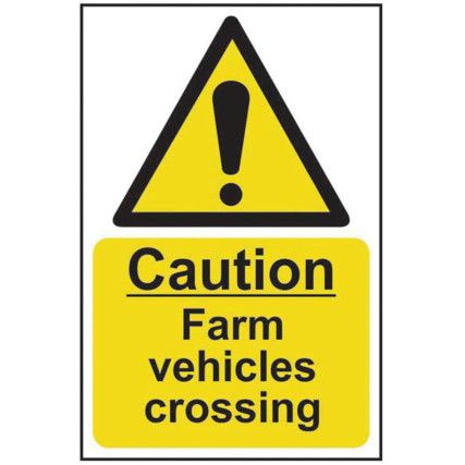 CAUTION FARM VEHICLES CROSSING -RPVC (200 X 300MM)