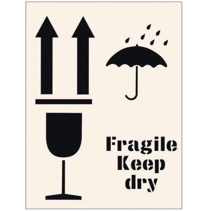 FRAGILE KEEP DRY STENCIL (400X600MM)