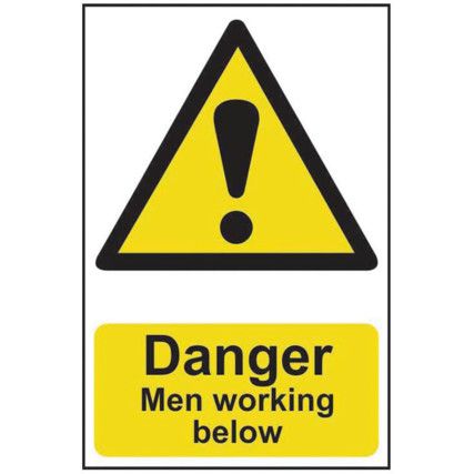 DANGER MEN WORKING BELOW -PVC(200 X 300MM)