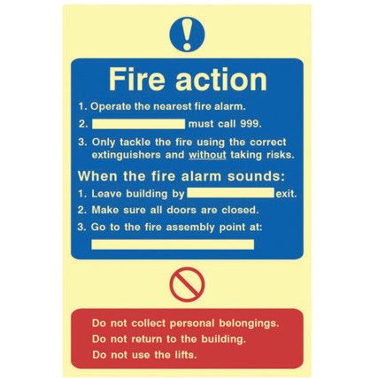 FIRE ACTION PROCEDURE - PHO (200X300MM)