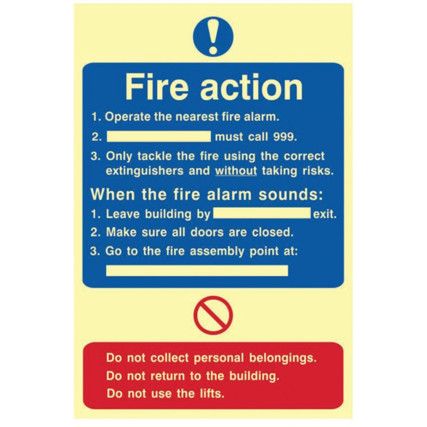 FIRE ACTION PROCEDURE - PHS (200X300MM)