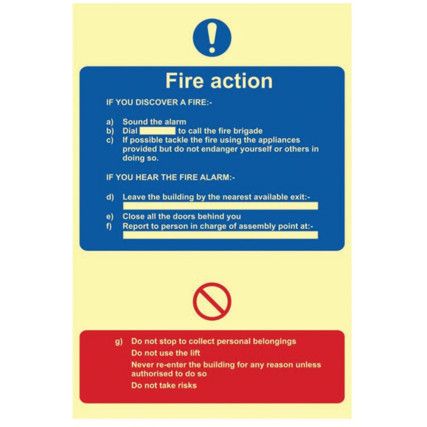 FIRE ACTION PROCEDURE - PHS (200X300MM)