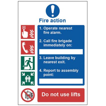 FIRE ACTION PROCEDURE - PVC (200X300MM)