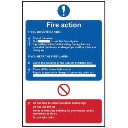 FIRE ACTION PROCEDURE - RPVC(200X 300MM)