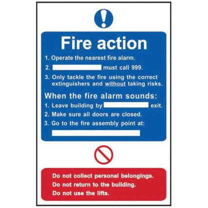 FIRE ACTION PROCEDURE - RPVC(200X 300MM)