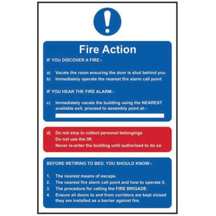 FIRE ACTION PROCEDURE - RPVC(200X 300MM)