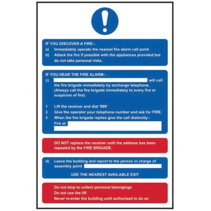 FIRE ACTION PROCEDURE - RPVC(200X 300MM)