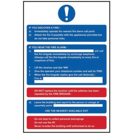 FIRE ACTION PROCEDURE - SAV (200X300MM)