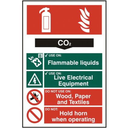 FIRE EXTINGUISHER COMPOSITE -CO2- PVC (200 X 300MM)