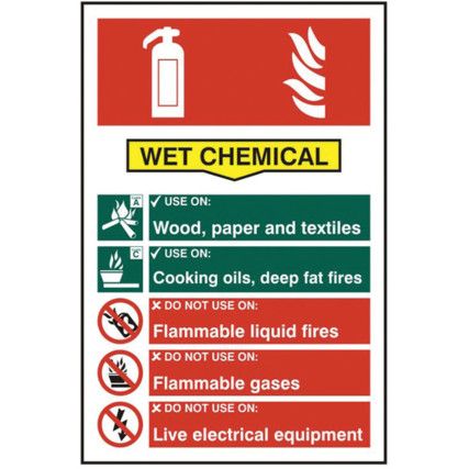 FIRE EXTINGUISHER COMPOSITE -WETCHEMICAL - PVC (200 X 300MM)