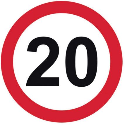 450MM DIA. DIBOND 20MPH ROAD SIGN(WITHOUT CHANNEL)