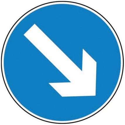 600MM DIA. DIBOND 'DOWN/RIGHT ARROW' ROAD SIGN (WITHOUT CHANNEL)