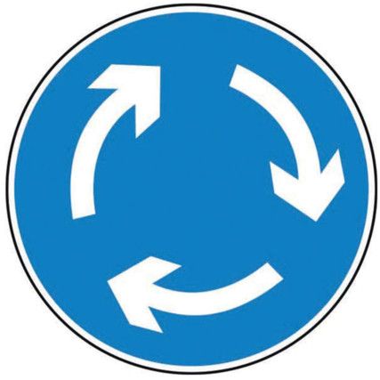 600MM DIA. DIBOND 'ROUNDABOUT'ROAD SIGN (WITH CHANNEL)