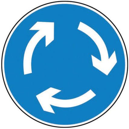 600MM DIA. DIBOND 'ROUNDABOUT'ROAD SIGN (WITHOUT CHANNEL)